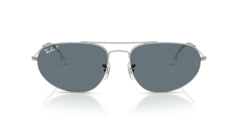 Metal Unisex Sunglass RB3945 – Silver / Dark Blue Polar