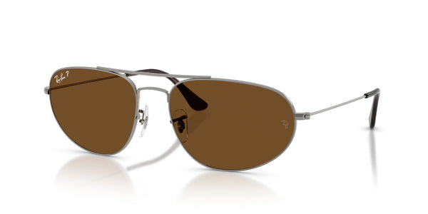 Metal Unisex Sunglass RB3945 – Gunmetal / Brown Polar