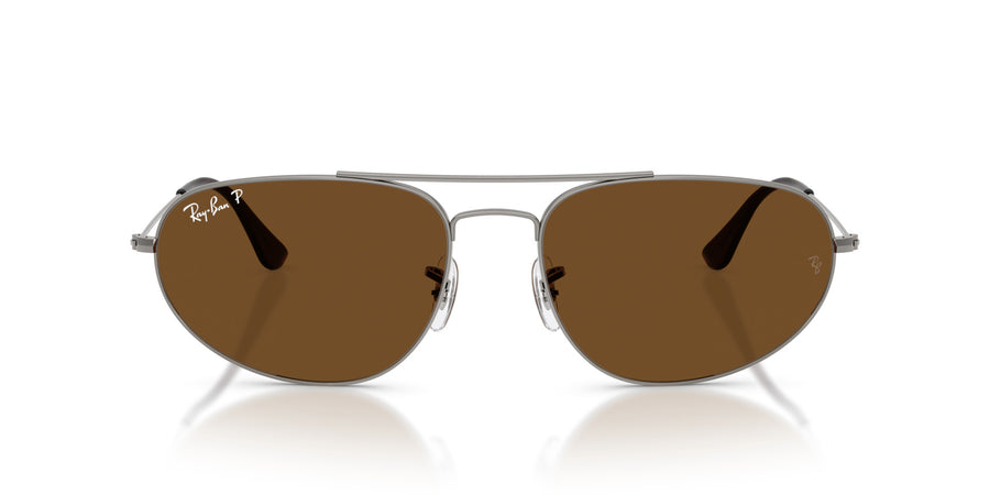 Metal Unisex Sunglass RB3945 – Gunmetal / Brown Polar