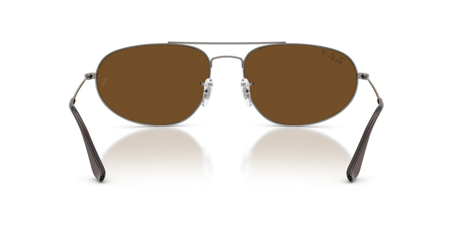 Metal Unisex Sunglass RB3945 – Gunmetal / Brown Polar