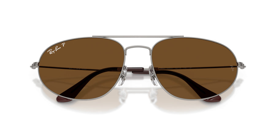 Metal Unisex Sunglass RB3945 – Gunmetal / Brown Polar