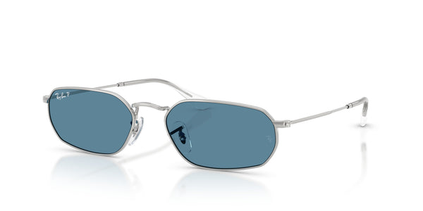 Metal Unisex Sunglass RB3947 – Silver / Polar Blue