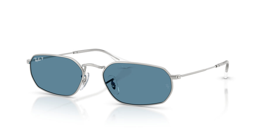 Metal Unisex Sunglass RB3947 – Silver / Polar Blue
