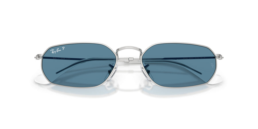 Metal Unisex Sunglass RB3947 – Silver / Polar Blue