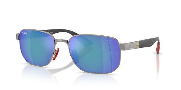 Metal Unisex Sunglass RB8329M – Gunmetal / Polar Grey Mirror Blue