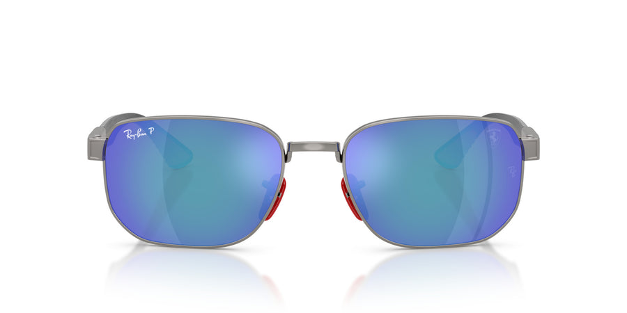 Metal Unisex Sunglass RB8329M – Gunmetal / Polar Grey Mirror Blue