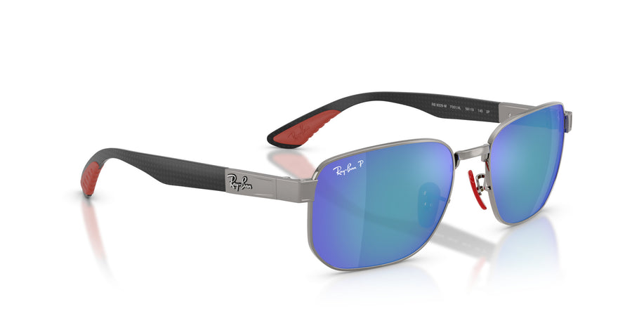 Metal Unisex Sunglass RB8329M – Gunmetal / Polar Grey Mirror Blue