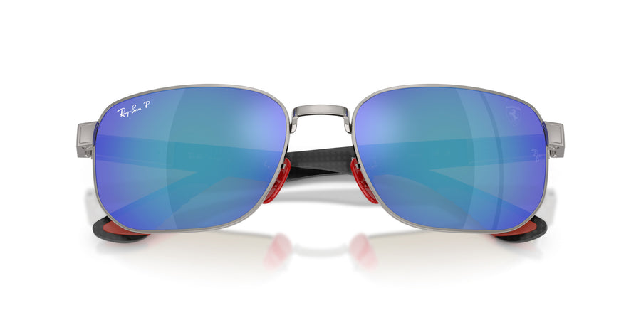 Metal Unisex Sunglass RB8329M – Gunmetal / Polar Grey Mirror Blue