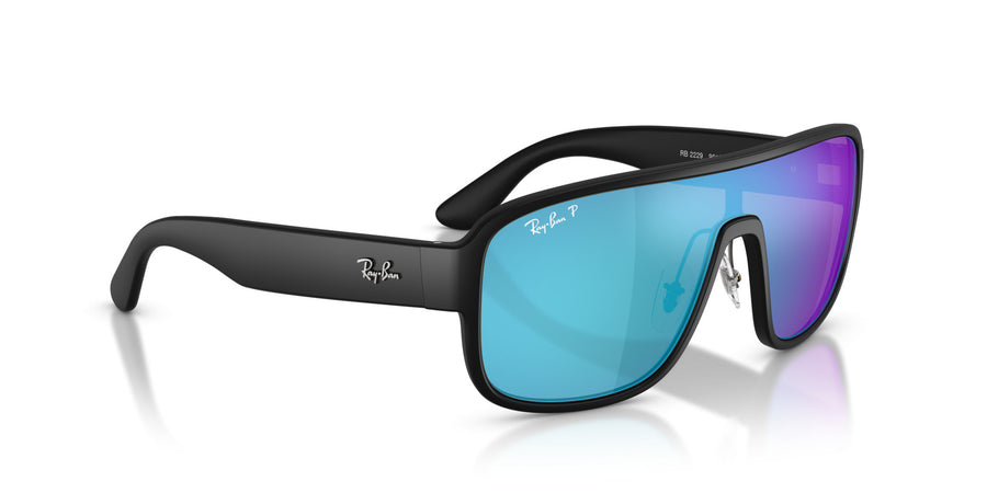 Propionate Unisex Sunglass RB2229 – Matte Black / Polar Green Mirror Blue